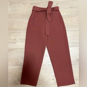 Aritzia Wilfred Tie Front Pant Size 0 red-rust colour